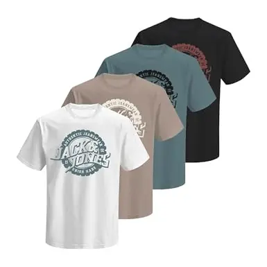 JACK & JONES 4er Polo-Set, Kurze Ärmel