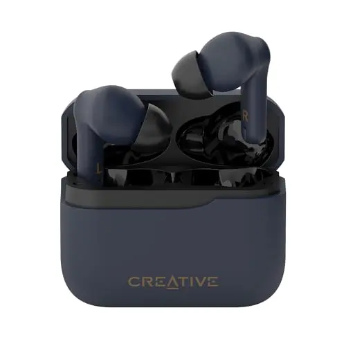 CREATIVE Zen Air Plus Kabellose In-Ears mit Hybridgeräuschunterdrückung und bis zu 32 Stunden Akku, Dunkelblau