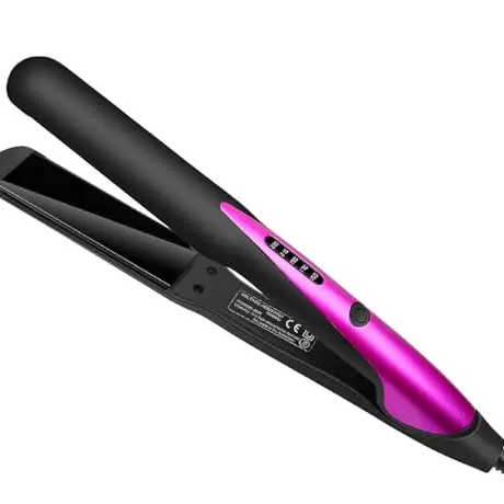2in1 Glätteisen und Lockenstab, Keramik Haarglätter mit LCD-Anzeige und 5 Temperaturstufen