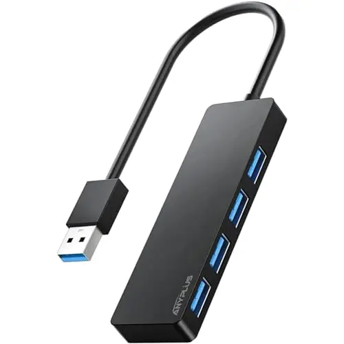 ANYPLUS 4-Port USB Hub 3.0 - Tragbarer Mini USB Splitter für Desktop und Laptop