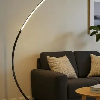 MeLiTec LED Stehlampe, dimmbar, 3000K, schwarz matt, warmweiß, 150 cm, Leselampe für Wohnzimmer und Schlafzimmer