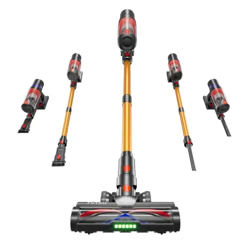 Kabelloser Akku-Staubsauger mit LED-Licht und Anti-Tangle-Bürste
