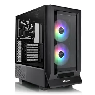 Thermaltake Ceres 350 MX Black ATX Midi-Tower | Tempered Glass & Mesh Front | 2x 140mm ARGB | USB-C | Leiser Airflow