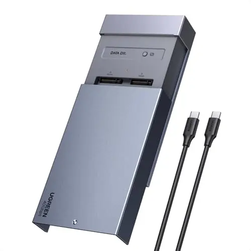 UGREEN 40Gbps Dual M.2 NVMe Dockingstation mit Kühllüfter, Offline-Klonen & Software-RAID