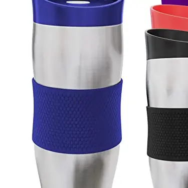 Praknu Thermobecher 400ml - Auslaufsicher & Hält Warm - Spülmaschinenfest (Blau)