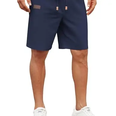 COOFANDY Herren Shorts mit Tunnelzug - Sommerhose Strandshorts in Navy Blau