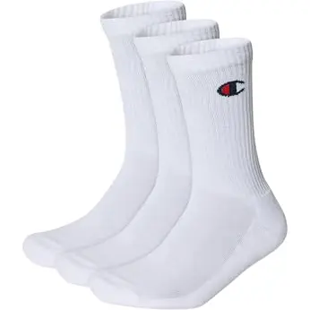 Champion Unisex 6er Pack Crew Sportsocken in Weiß, Größe 43-46 EU
