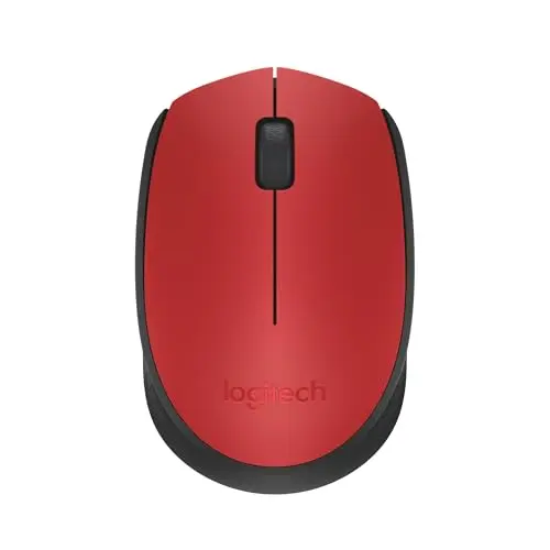Logitech M171 Kabellose Maus - 2.4 GHz, 12 Monate Akku, für Links- und Rechtshänder, Rot