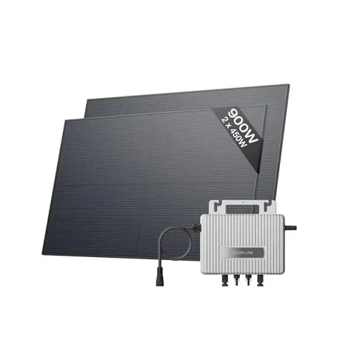 ECOFLOW STREAM Balkonkraftwerk Basic Kit mit 800 W Mikro-Wechselrichter und 2 × 450 W PV Solarpanels für Balkon, Garten und Dach