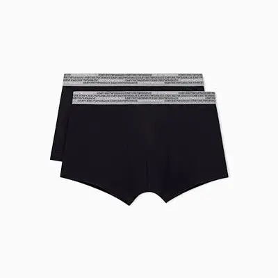 Emporio Armani Herren 2-Pack Trunk Badehose, Schwarz, Größe L