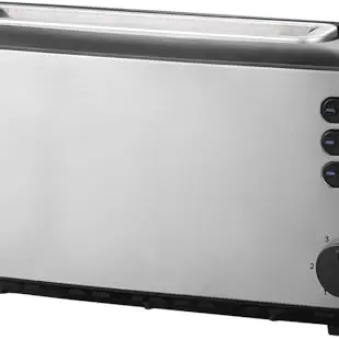 SEVERIN Automatik-Langschlitztoaster mit Brötchenaufsatz, 1.000 W, Edelstahl, AT 2515