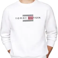 Tommy Hilfiger Flag Sweatshirt Herren, Weiß, 3XL