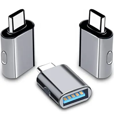 3er Set USB-C auf USB A 3.0 Adapter, kompatibel mit MacBook, Tablets, Laptops und Typ-C Geräten - Spacegrau