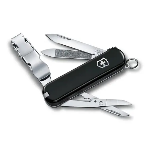 Victorinox Taschenmesser Nail Clip 580, Multitool für Maniküre und Pediküre, 8 Funktionen, Schwarz