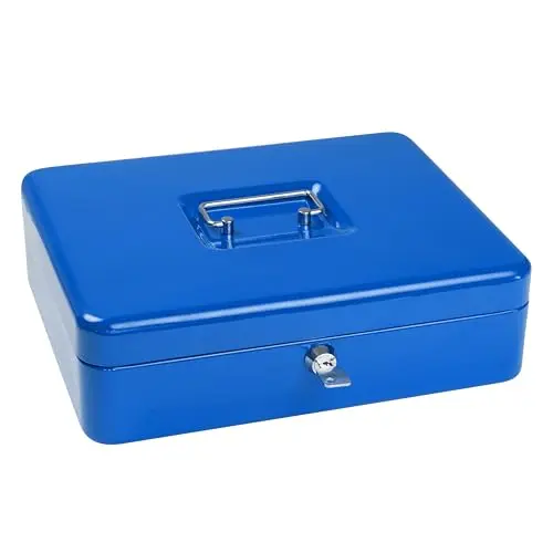 SAX Geldkassette blau, 30x24x9 cm mit Münzeinsatz