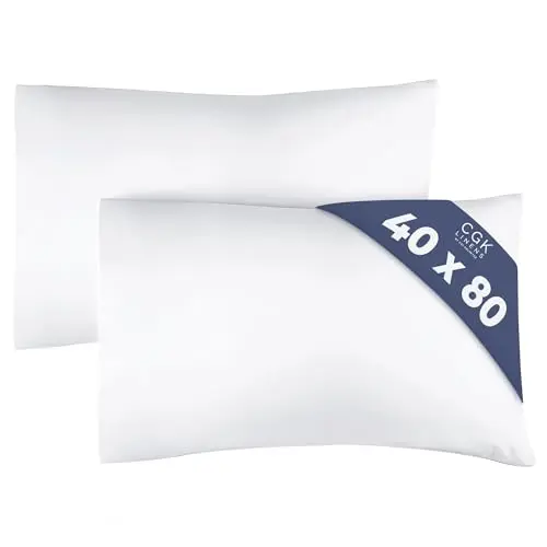 Kissenbezug 40x80 Weiß - 2er Set aus Mikrofaser - Weiche, maschinenwaschbare Kissenhülle