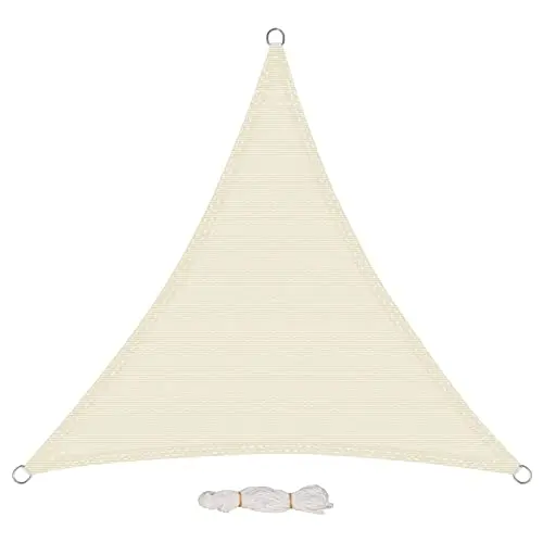 EUGAD Sonnensegel 200g/m² inkl. Befestigungsseile - Wetterbeständig, atmungsaktiv, dreieckig für Terrasse, Garten, Balkon, Camping