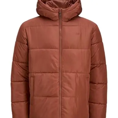 JJ Rebel Herren Puffer Hood mit Logo, Picante, Größe L