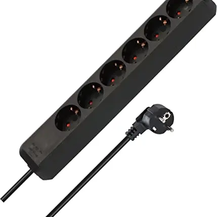 Brennenstuhl Eco-Line Steckdosenleiste 6-fach mit 1,5m Kabel, schwarz