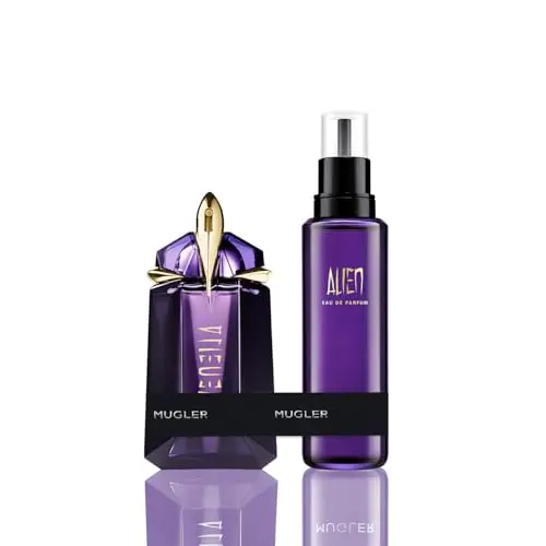 MUGLER Alien Eau de Parfum für Damen, 60 ml + Nachfüllung 100 ml - Amberartig, holzig und blumig