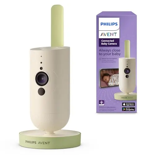 Philips Avent Babykamera mit App, Audio, 2-fach Zoom, Nachtsicht und Gegensprechfunktion (Modell SCD643/26)
