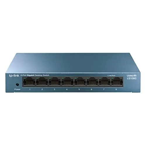 TP-Link TL-LS108G 8-Port Gigabit LAN Switch, lüfterlos, robustes Metallgehäuse