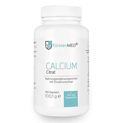 FürstenMED® 120 hochdosierte Calcium Citrat Kapseln – Vegan & rein – Laborgeprüft ohne Zusatzstoffe