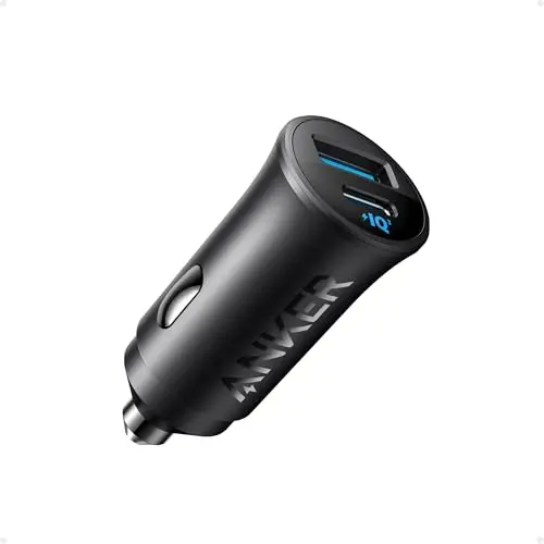 Anker USB-C Kfz-Ladegerät, 30W 2-Port, für iPhone 15-17, Samsung Galaxy S21-S23, iPad Pro und mehr