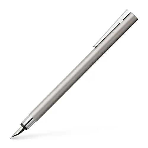 FABER-CASTELL Neo Slim Füller, Edelstahl, Federbreite F, Silber Matt