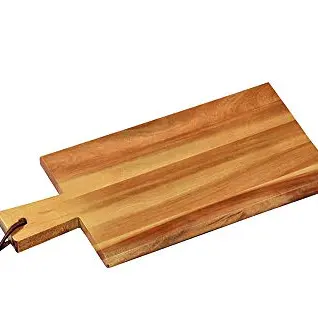 KESPER Schneidbrett mit Griff, Akazienholz, 35 x 18 x 1,5 cm, Braun, Natur