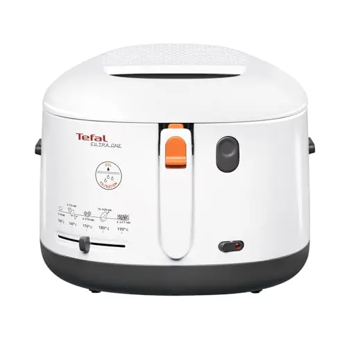 Tefal Filtra One Fritteuse | 1.900 W | 1,2 Kg Kapazität | Wärmeisoliert | Weiß/Anthrazit