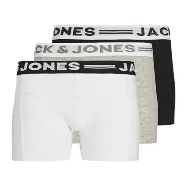 JACK & JONES Junior Jungen Sense Trunks 3er-Pack Shorts, Grau, Größe 128