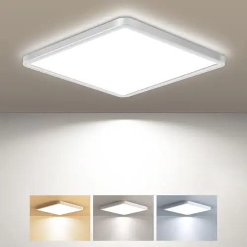 zemty LED Deckenleuchte 15W, Ultradünn Moderne Deckenlampe für Bad, Wohnzimmer, Flur, Küche, Schlafzimmer