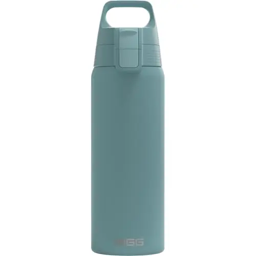 Sigg Edelstahl Trinkflasche Shield ONE Morning Blue - Auslaufsicher, BPA-frei, 0.75 L
