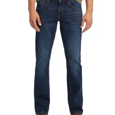 MUSTANG Herren Bootcut Jeans Oregon, Größe W 40 L 34, Dark Blue Denim
