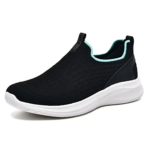 TIOSEBON Damen Walking Tennisschuhe, Leicht, Atmungsaktiv, Komfortabel, Schwarz, EU 36