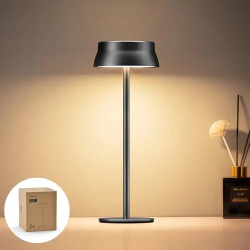 Philips kabellose LED Tischleuchte, tragbar, höhenverstellbar, dimmbar, wasserfest, schwarz