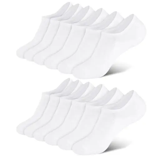 OFFCUP Sneaker Socken Damen & Herren, 6 Paar kurze, unsichtbare Sportsocken mit rutschfestem Silikonpad, Bambus, Größen 34-39 & 39-44