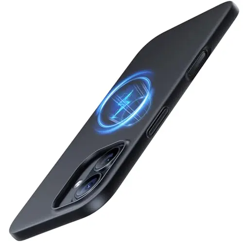 TORRAS Ultra Dünne iPhone 17 Hülle für MagSafe - Stoßfest und Kratzfest, Slim Case in Schwarz