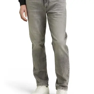 Tom Tailor Herren Straight Jeans TTMARVIN mit Stretch, Used Light Stone Grey, 29W / 30L