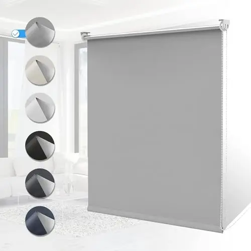 Verdunklungsrollo ohne Bohren, Hellgrau, 45x170 cm, Klemmfix, Sicht- und Sonnenschutz
