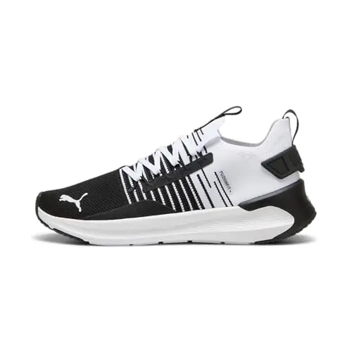 PUMA Herren Laufschuhe SOFTRIDE Symmetry Fuzion, Größe 44.5, Schwarz-Gast Gray-Weiß