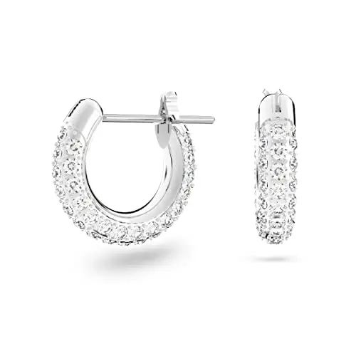 Swarovski Dextera Kleine Pavé Kreolen in Weiß