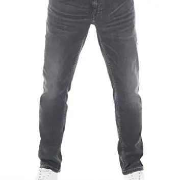 MUSTANG Herren Stretch Jeans Oregon Tapered Fit - Used Black Denim