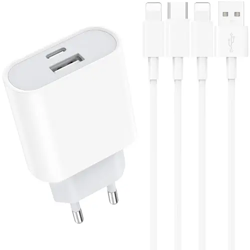 20W Schnellladegerät mit 2M Ladekabel für iPhone 14/13/12/11 und mehr