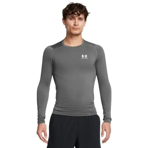Under Armour Herren Baselayer HG Comp Langarmshirt grau-weiß, XL