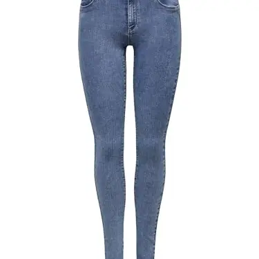ONLY Onlrain Life Reg Skinny Jeans für Damen, Medium Blue Denim, Größe L / 30L EU