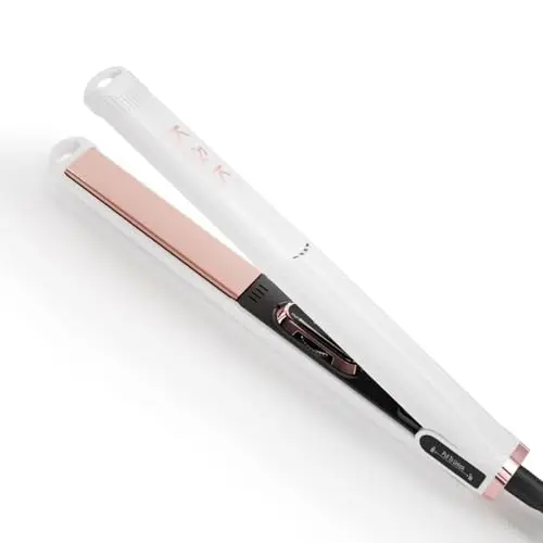 K&K Glätteisen mit Turmalin-Keramik, 2-in-1 Haarglätter und Lockenwickler, Dual-Spannung, schnell aufheizend