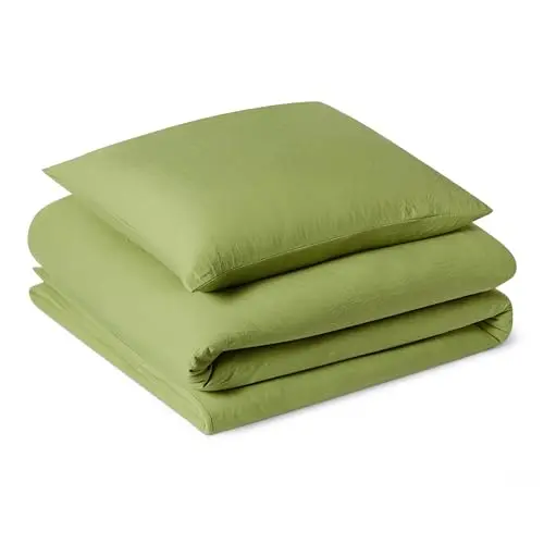 Amazon Basics Bettwäsche 135x200 cm, 2-teilig, Mikrofaser, Grün