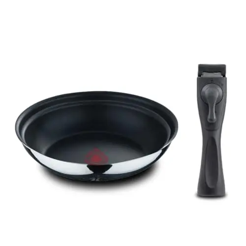 Bergner Set Bratpfannen 24+26 cm mit abnehmbarem Griff - Edelstahl, Antihaftbeschichtung